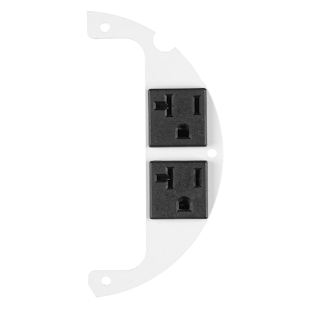 Hubbell Wiring Device-Kellems Recessed 6" Series, Sub Plate, 40% Right Side, (2) 20A Pre-Wired Receptacles, 1 Circuit, 18" Leads S1R6SPZ